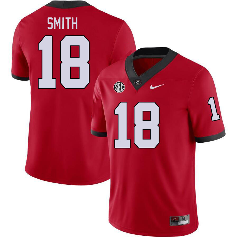 Georgia Bulldogs #18 C.J. Smith College Football Jerseys Stitched-Red